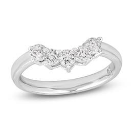 Storied Diamond Desert Sands of Eternity Contour Anniversary Ring 1/2 ct tw 18K White Gold