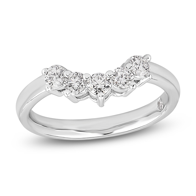 Main Image 1 of Storied Diamond Desert Sands of Eternity Contour Anniversary Ring 1/2 ct tw 18K White Gold