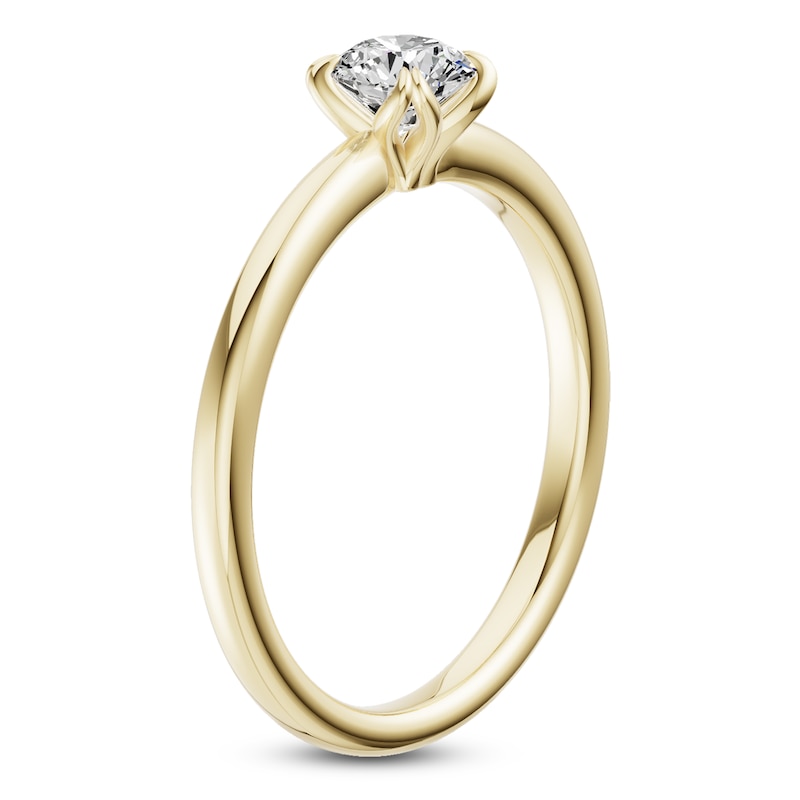 Main Image 2 of Certified Round-Cut Diamond Solitaire Engagement Ring 1/2 ct tw 14K Yellow Gold (I1/I)