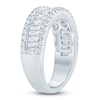Thumbnail Image 2 of Baguette & Round-Cut Lab-Grown Diamond Three-Row Anniversary Ring 1-1/2 ct tw 14K White Gold