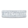 Thumbnail Image 3 of Baguette & Round-Cut Lab-Grown Diamond Three-Row Anniversary Ring 1-1/2 ct tw 14K White Gold