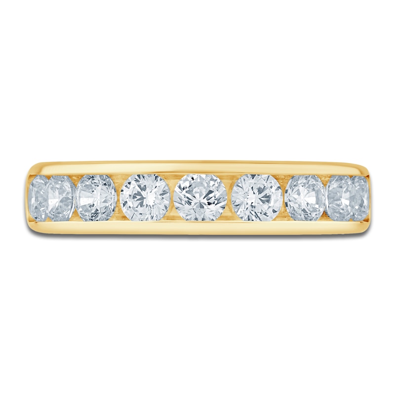 Main Image 3 of Lab-Grown Diamond Channel-Set Anniversary Ring 1-1/2 ct tw 14K Yellow Gold