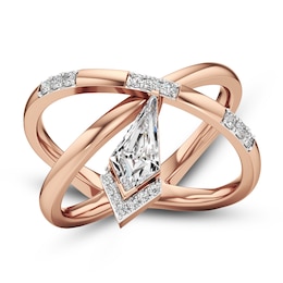 J'Lure Kite Step-Cut Lab-Grown Diamond Orbit Ring 3/4 ct tw 14K Rose Gold