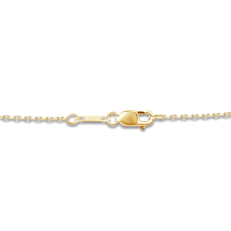 Main Image 4 of Oval-Cut Natural Opal & Diamond Necklace 1/5 ct tw 14K Yellow Gold 18"