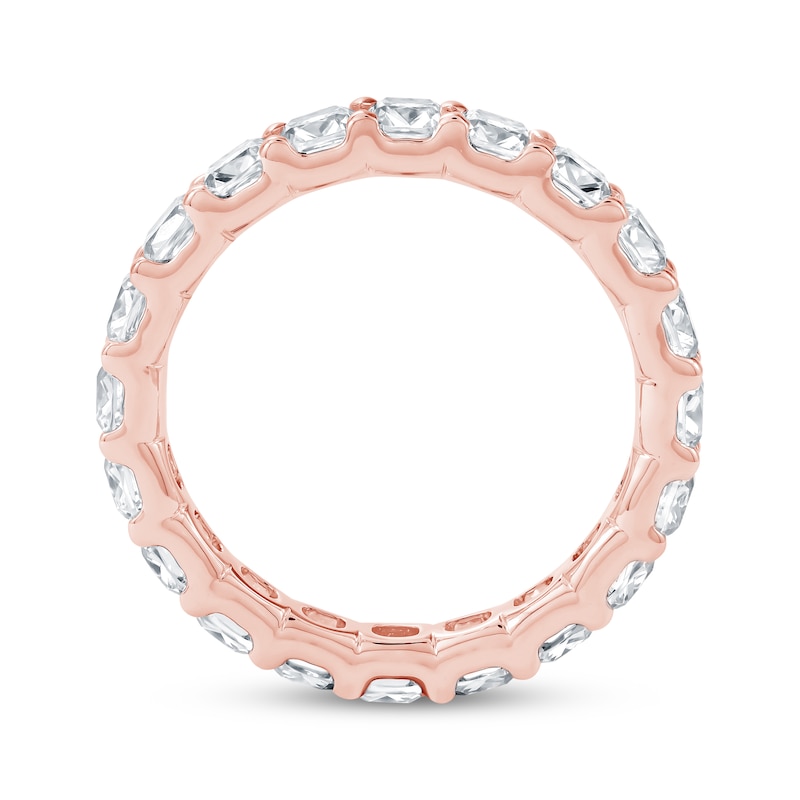 Main Image 3 of Cushion-Cut Lab-Grown Diamond Eternity Band 3-1/4 - 4 ct tw 14K Rose Gold