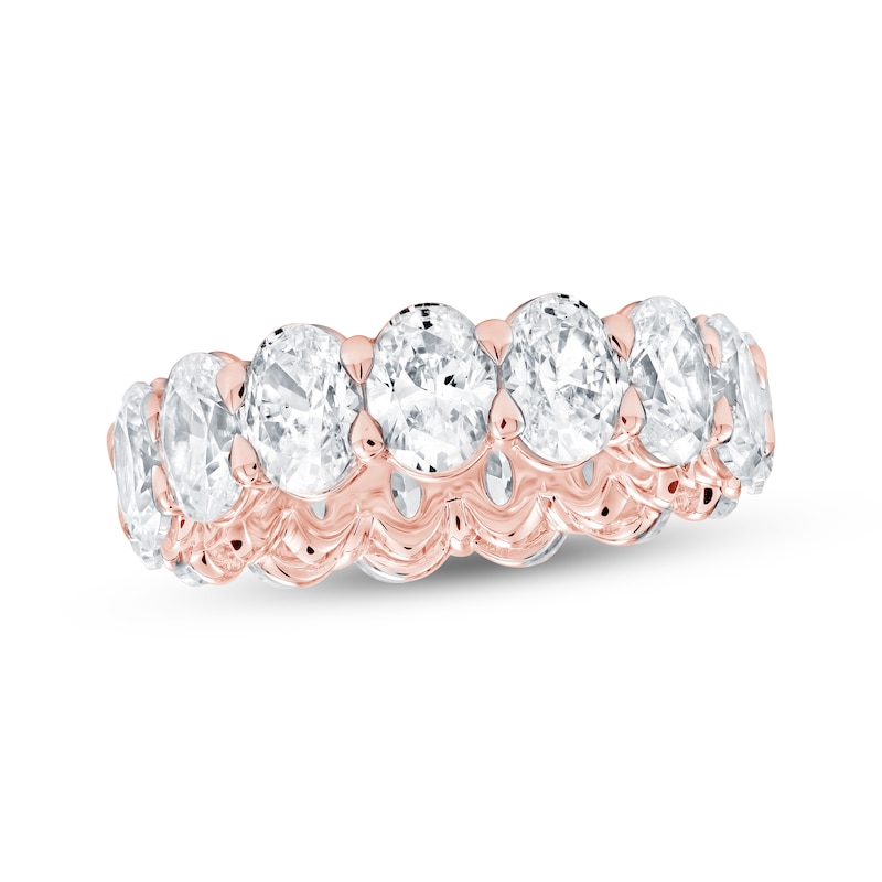 Main Image 1 of Oval-Cut Lab-Grown Diamond Eternity Band 6-3/4 - 8-1/6 ct tw 14K Rose Gold