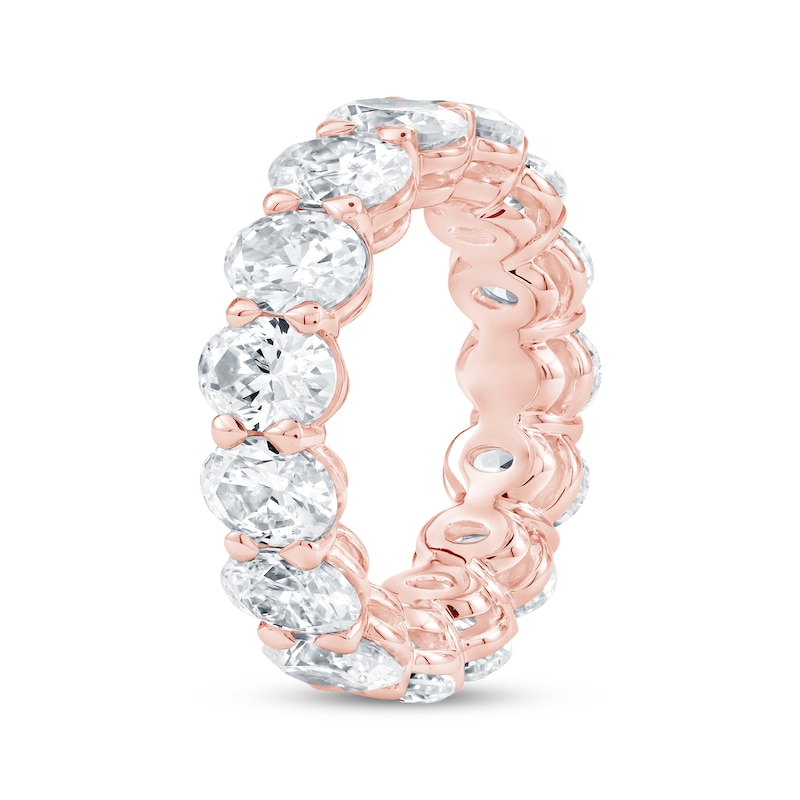 Main Image 2 of Oval-Cut Lab-Grown Diamond Eternity Band 6-3/4 - 8-1/6 ct tw 14K Rose Gold