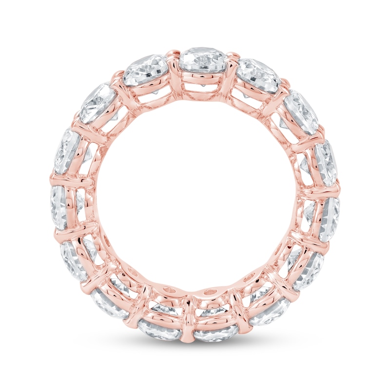 Main Image 3 of Oval-Cut Lab-Grown Diamond Eternity Band 6-3/4 - 8-1/6 ct tw 14K Rose Gold