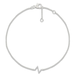 Diamond Initial Z Bracelet 1/15 ct tw 10K White Gold 7.5"