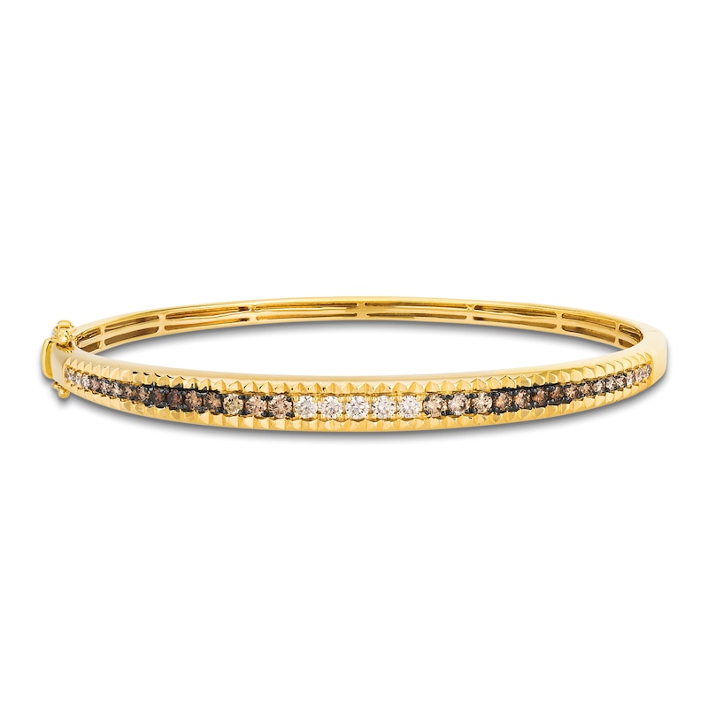 Main Image 1 of Le Vian Chocolate Ombré Diamond Bangle Bracelet 1 ct tw 14K Honey Gold