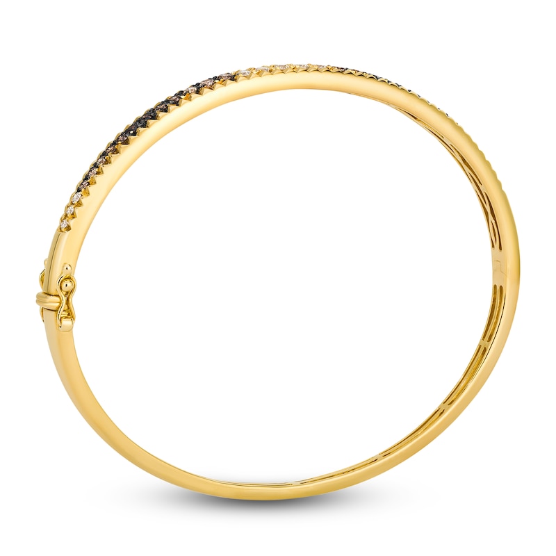 Main Image 2 of Le Vian Chocolate Ombré Diamond Bangle Bracelet 1 ct tw 14K Honey Gold