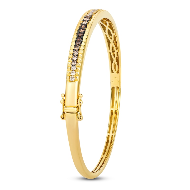 Main Image 3 of Le Vian Chocolate Ombré Diamond Bangle Bracelet 1 ct tw 14K Honey Gold