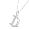 Thumbnail Image 2 of Diamond Initial D Necklace 1/20 ct tw 10K White Gold 18"