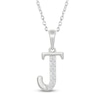 Thumbnail Image 1 of Diamond Initial J Necklace 1/20 ct tw 10K White Gold 18"