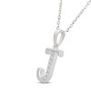 Thumbnail Image 2 of Diamond Initial J Necklace 1/20 ct tw 10K White Gold 18"