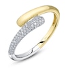 Thumbnail Image 2 of Shy Creation Diamond Pavé Bypass Ring 1/8 ct tw 14K Two-Tone Gold