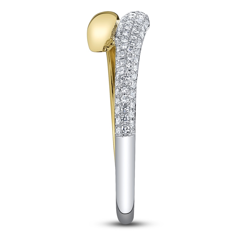 Main Image 3 of Shy Creation Diamond Pavé Bypass Ring 1/8 ct tw 14K Two-Tone Gold