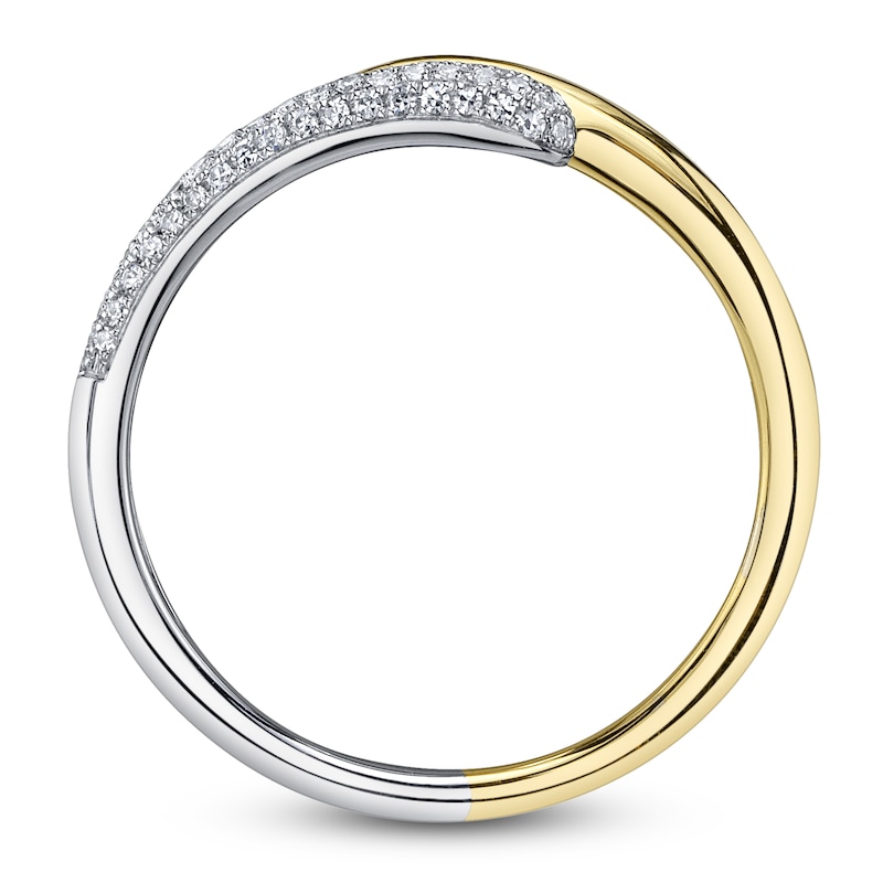 Main Image 4 of Shy Creation Diamond Pavé Bypass Ring 1/8 ct tw 14K Two-Tone Gold