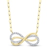 Thumbnail Image 1 of Shy Creation Diamond Double Infinity Necklace 1/15 ct tw 14K Yellow Gold 18"
