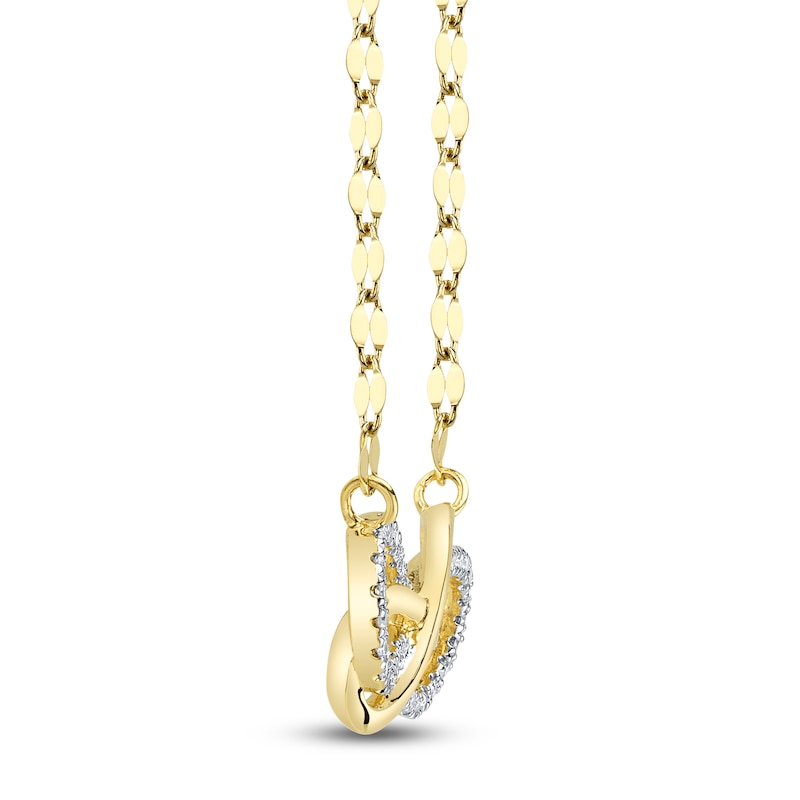 Main Image 2 of Shy Creation Diamond Double Infinity Necklace 1/15 ct tw 14K Yellow Gold 18"