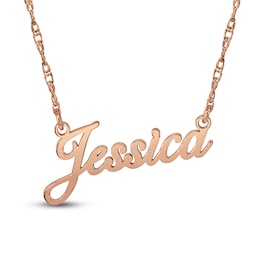Script Name Necklace 24K Rose Gold-Plated Sterling Silver 18"