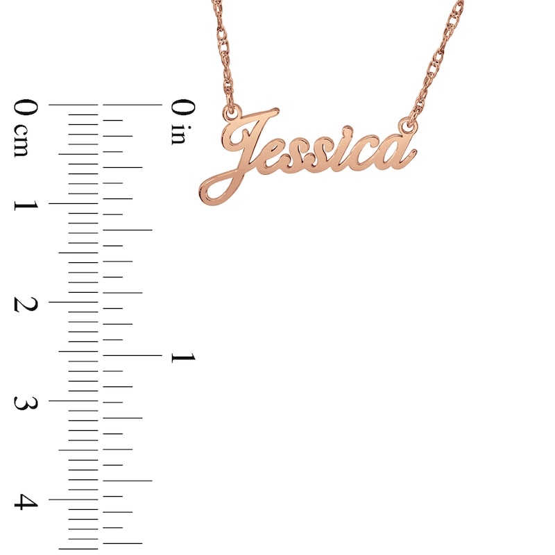 Main Image 4 of Script Name Necklace 24K Rose Gold-Plated Sterling Silver 18"