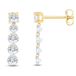 Jared Signature Collection Lab-Grown Diamond Graduated Drop Earrings 1-3/4 ct tw 14K Yellow Gold