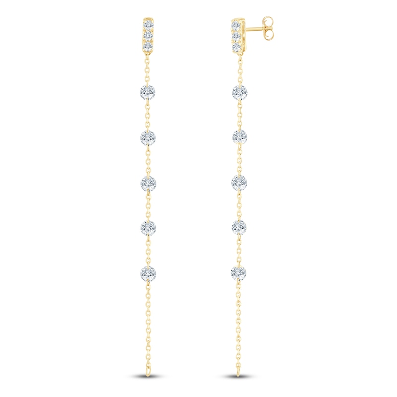 Main Image 5 of Jared Signature Collection Lab-Grown Diamond Convertible Chain Drop Earrings 1 ct tw 14K Yellow Gold