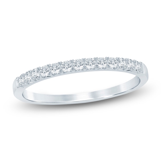 Diamond Anniversary Ring 14 ct tw Round 14K White Gold