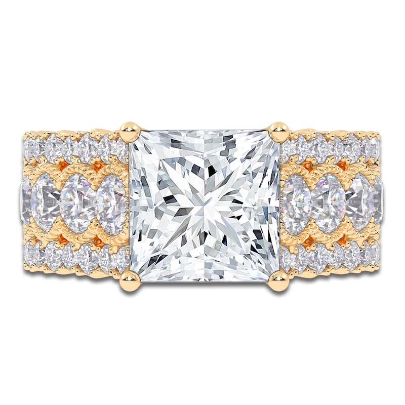 Main Image 3 of Princess-Cut Created By Jared Studio Lab-Grown Diamond Engagement Ring 3-3/4 ct tw 14K Yellow Gold