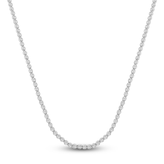 Men's Diamond Tennis Necklace 2 ct tw Sterling Silver 22"