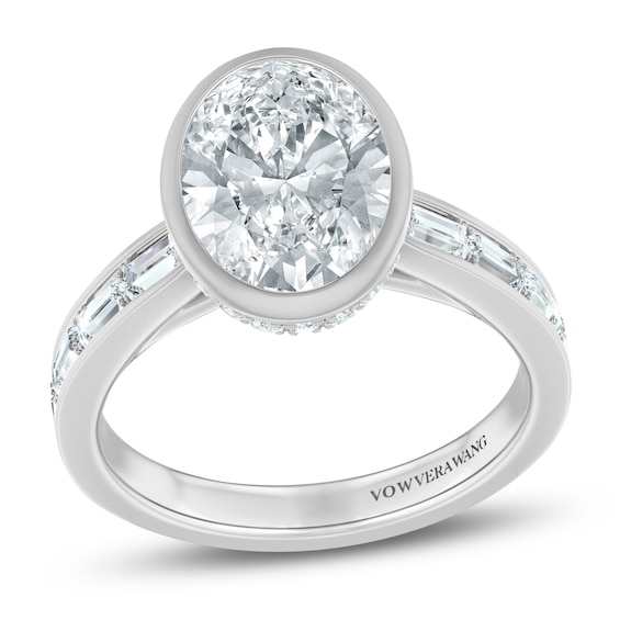 Vera Wang VOW Certified Oval-Cut Lab-Grown Diamond Hidden Halo Engagement Ring 3 ct tw 14K White Gold