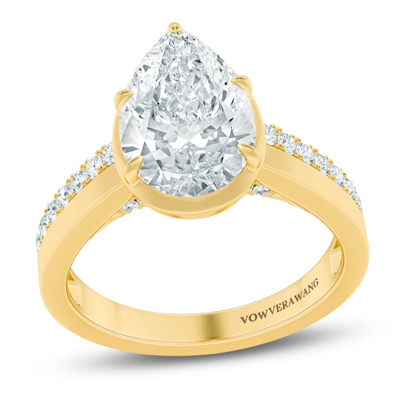Vera Wang VOW Certified Pear-Shaped Lab-Grown Diamond Engagement Ring 2-3/4 ct tw 14K Yellow Gold