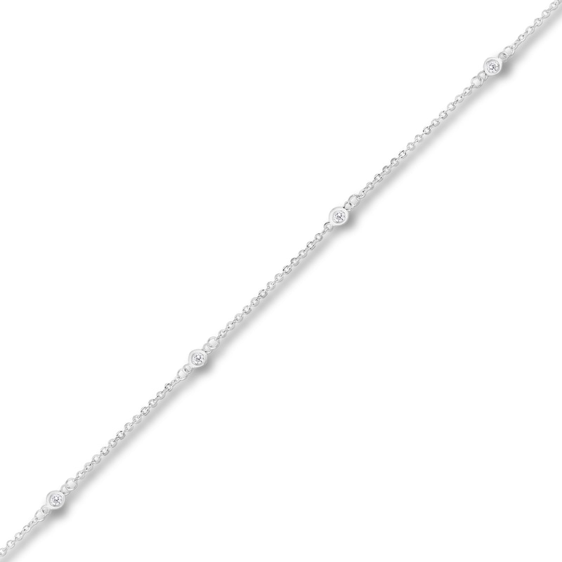 Main Image 2 of Diamond Necklace 1/4 ct tw Round 14K White Gold 22"