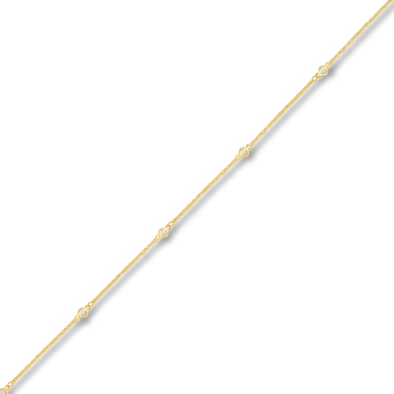 Main Image 2 of Diamond Necklace 1/4 ct tw Round 14K Yellow Gold 22"