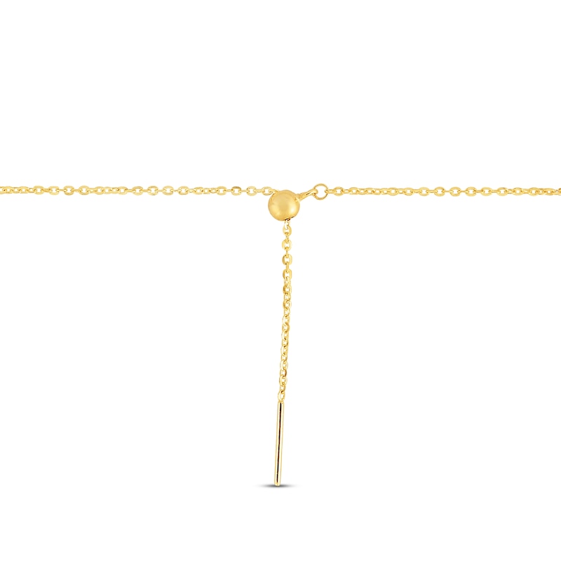 Main Image 3 of Diamond Necklace 1/4 ct tw Round 14K Yellow Gold 22"