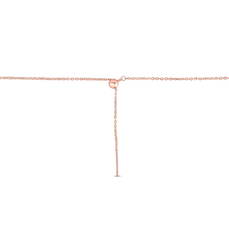 Main Image 3 of Diamond Necklace 1/4 ct tw Round 14K Rose Gold 22"
