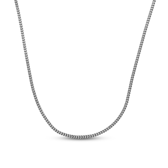 Semi-Solid Franco Chain Necklace 14K White Gold 24" 2mm