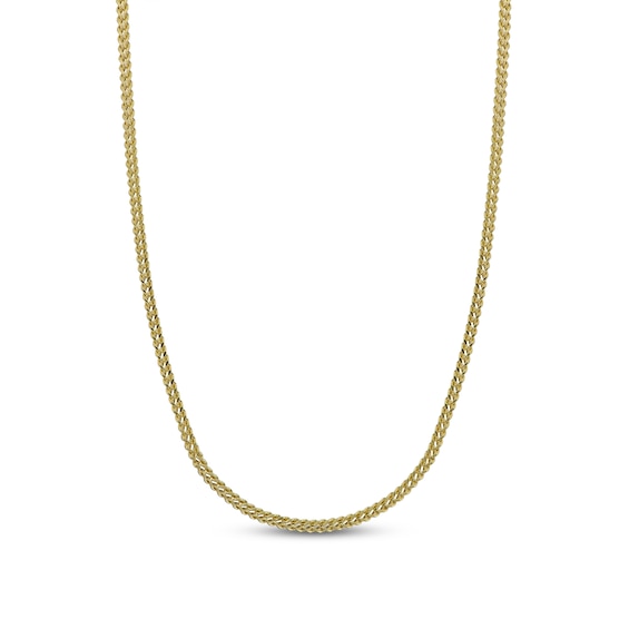 Semi-Solid Franco Chain Necklace 14K Yellow Gold 24" 2mm