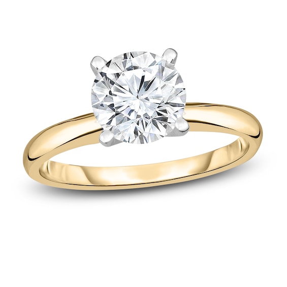 2.5 Ctw Solitaire Round Cut Engagement Ring in 18K Gold – Luxe VVS Jewelers