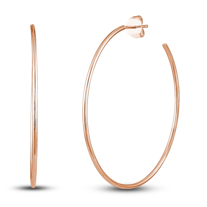 Main Image 1 of Round Wire Hoop Earrings 14K Rose Gold 40mm
