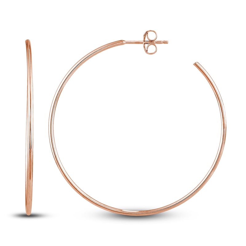 Main Image 2 of Round Wire Hoop Earrings 14K Rose Gold 40mm