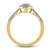 Diamond Engagement Ring 1/3 ct tw Round/Baguette 14K Yellow Gold