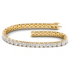 Thumbnail Image 1 of Lab-Grown Diamond Tennis Bracelet 12 ct tw Round 14K Yellow Gold 7.25"