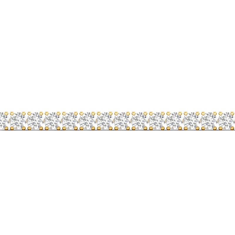 Main Image 2 of Lab-Grown Diamond Tennis Bracelet 12 ct tw Round 14K Yellow Gold 7.25"