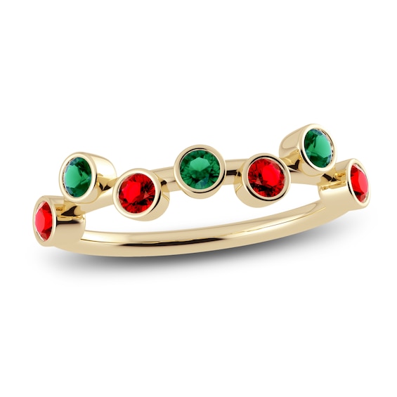 Juliette Maison Natural Ruby & Natural Emerald Ring 10K Yellow Gold