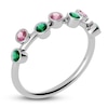 Thumbnail Image 2 of Juliette Maison Natural Pink Tourmaline & Natural Emerald Ring 10K White Gold