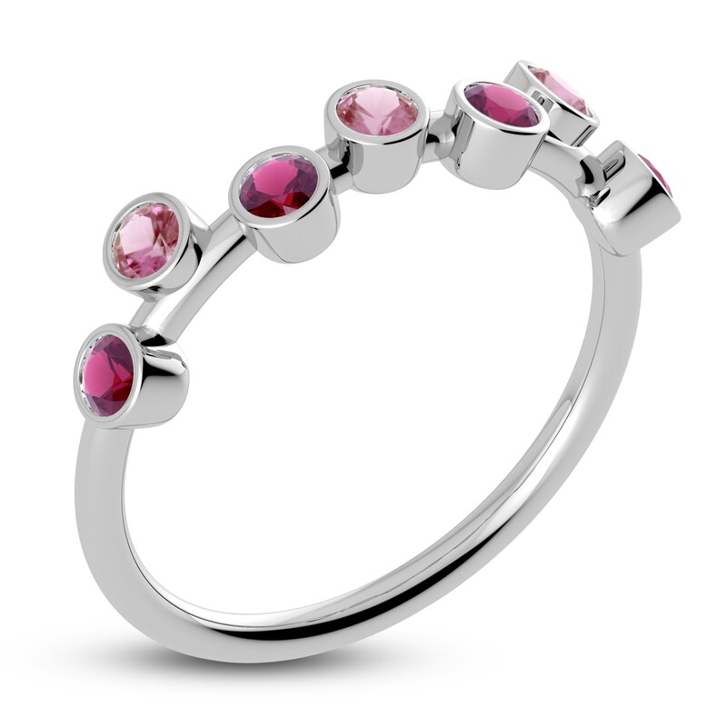 Main Image 2 of Juliette Maison Natural Pink Tourmaline & Natural Rhodolite Garnet Ring 10K White Gold