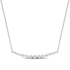 Thumbnail Image 1 of Diamond Curved Bar Necklace 1 ct tw Round 14K White Gold 16"