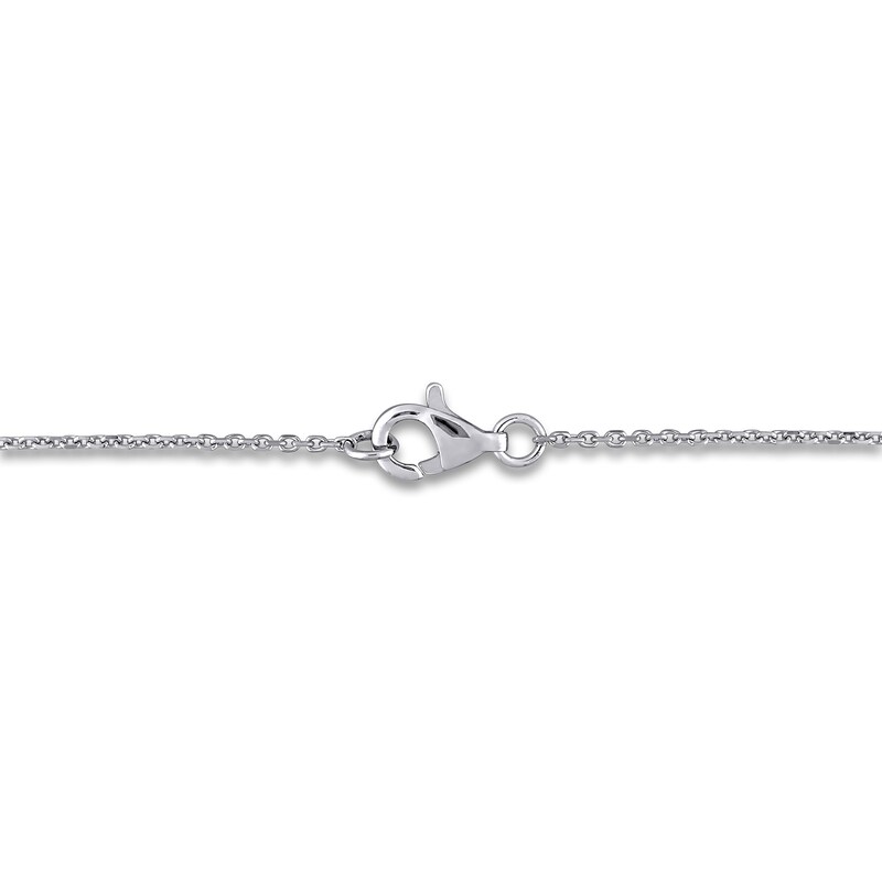 Main Image 2 of Diamond Curved Bar Necklace 1 ct tw Round 14K White Gold 16"